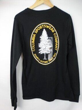 Columbia Men's Shirt Size Small Black Long Sleeve T-Shirt Top Always Outside